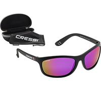 Cressi Rocker Lunettes de Soleil Mixte, Noir/Miroir Lentilles Lilas, M