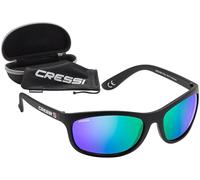Cressi Rocker Lunettes de Soleil Mixte, Noir/Miroir Lentilles Vert, M