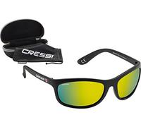 Cressi Rocker Lunettes de Soleil Mixte, Noir/Miroir Lentilles Jaune, M