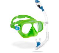 CRESSI Rombo + Mini Dry Combo Clear Junior Masque et Tuba Unisex-Youth, Lime Azure/Transparent Blue, Unique