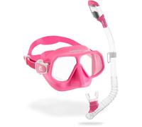 CRESSI Rombo + Mini Dry Combo Clear/Pink Junior Masque et Tuba Unisex-Youth, Transparent/Rose, Unique