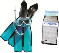 Cressi Rondinella Bag Set De Plongée Aqua Bleu Marine 39/40 Bleu
