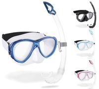 Cressi Samoa + Mexico Combo Masque et Tuba Unisex-Adult, Transparent/Bleu, One Size