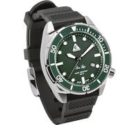 CRESSI Sea Lion Paraggi Edition Montre Automatique Professionnelle de Plongée, Swiss Made 30 atm Verre Saphir Boîtier en Acier Bracelet en Caoutchouc, Étanche 300 m, Argent/Vert 44 mm