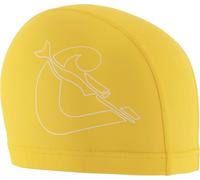 CRESSI Senna Swim Cap Coated, Bonnet de Natation Enduit PU Unisexe Adulte, Jaune/Blanc, Taille Unique