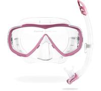 Cressi Set Estrella + Gamma Ensemble Combo Masque de plongée et Tuba Unisex-Adult, Transparent/Pink, Une Taille