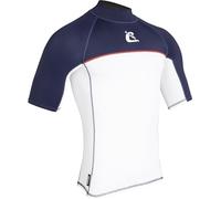 Cressi Shield Man Rash Guard Short/SL - Rashguard Homme à Manches courtes pour Sup et Sports Nautiques, Blanc/Bleu, XXL/6