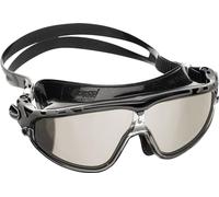 Cressi Skylight Goggles Black/Black Grey Mirrored Lens - Lunettes de Natation Snorkeling et Piscine pour Adultes, Vue à 180° Antibuée, 100% Anti UV, Noir/Noir Gris - Lentille Miroir, Taille Unique