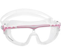 CRESSI Skylight Goggles Clear/White Pink - Lunettes de Natation Snorkeling et Piscine pour Adultes, Vue à 180° Antibuée, 100 % Anti UV, Transparente/Blanc Pink - Lentille Claire, Taille Unique