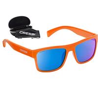 Cressi Spike Sunglasses Lunettes de Soleil Sportif Adulte Unisexe, Orange/Mirrored Verres Bleu, Taille Unique