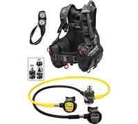 CRESSI Start Pro Scuba Set - Set de Plongée Jacket Start Pro, Détendeur MC9 Compact et Octopus Compact + Console 2 avec Fouet, Noir/Argent/Jaune INT/DIN Unisex