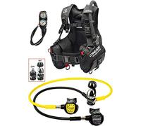 CRESSI Start Pro Scuba Set - Set de Plongée Jacket Start Pro, Détendeur MC9 Compact et Octopus Compact + Console 2 avec Fouet, Noir/Argent/Jaune INT/DIN Unisex