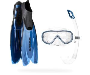Cressi Sub S.p.A. Agua Bag Ensemble Plongée/Natation Palmes-Masque-Tuba avec Sac Bleu 43/44