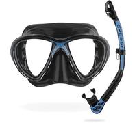 Cressi Sub S.p.A. Big Eyes & Alpha Set de Randonnée Aquatique Mixte Adulte, Noir/Bleu, Uni