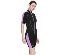 Cressi Sub S.p.A. Lido Lady 2 mm Combinaison court Femme, Noir/Lilas, Taille 50-52