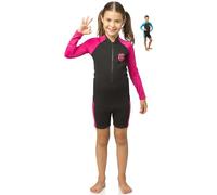 Cressi Sub S.p.A. Little Shark Long Sleeve Combinaison Shorty pour Enfants Noir/Rose 7/8 Ans