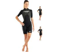 Cressi Sub S.p.A. Med X Lady Combinaison Court pour Femmes, Noir/Blanc/Argent, S/2