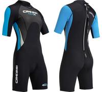 Cressi Sub S.p.A. Med X Lady Combinaison Court pour Femmes, Noir/Bleu/Argent, XS/1 (40/42)
