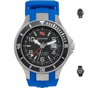 Cressi Traveller Dual Time-Manta Montre de plongée Mixte Adulte, Argent/Noir/Bleu
