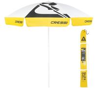 Cressi Sunshell Pro Umbrella - Parasol d'Extérieur Léger et Portable, Réglable et Inclinable pour se Protéger du Soleil et des Intempéries, Blanc/Jaune/Noir, Ø 220cm, Unisex