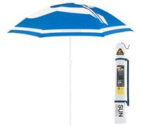 Cressi Sunshell Umbrella - Parasol d'Extérieur Léger et Portable pour se Protéger du Soleil et des Intempéries, Bleu/Blanc/Noir, Ø 200cm, Unisex