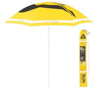 Cressi Sunshell Umbrella - Parasol d'Extérieur Léger et Portable pour se Protéger du Soleil et des Intempéries, Jaune/Noir/Blanc, Ø 200cm, Unisex