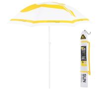 Cressi Sunshell Umbrella - Parasol d'Extérieur Léger et Portable pour se Protéger du Soleil et des Intempéries, Blanc/Jaune/Noir, Ø 200cm, Unisex