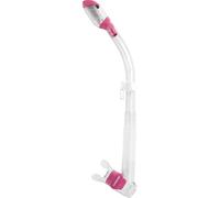 Cressi Supernova Dry avec Valve et Pare-éclaboussures pour Snorkeling et apnée, Embout en Silicone avec Valve de Purge et Fixation Rapide, Unisex, Taille Unique, Transparent/Rose
