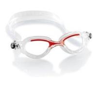 CRESSI Flash Goggles Clear/Clear Red, Lunettes de Natation pour Homme avec Oculaire Séparé Anti-buée, Anti-rayures et Verres Anti-UV, Transparent/Rouge_Lentilles Claire, Taille Unique