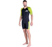 CRESSI Tiburon Man Shorty Wetsuit 2mm - Combinaison de Plongée Courte Hommes pour la Plongée, la Natation et Les Sports Aquatiques, Néoprène/Elastane Ultra-Extensible, Noir/Fluo Lime, L/4
