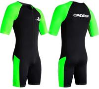 CRESSI Tiburon Man Shorty Wetsuit 2mm - Combinaison de Plongée Courte Hommes pour la Plongée, la Natation et Les Sports Aquatiques, Néoprène/Elastane Ultra-Extensible, Noir/Fluo Lime, XXL/6