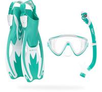 Cressi Tinetto Rocks Dry Set Snorkeling Sets, Vert d'eau/Blanc, L/XL