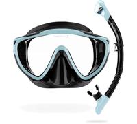 Cressi Tino & Scilla Mask & Snorkel Kits, Noir/Cyan Glacé