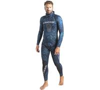 CRESSI Tokugawa 2-pcs Nylon w/Hood 2 mm, Camo Blue, XL Combinaisons de plongée 2 pièces pour pêche au Spearfishing pour Hommes, Camouflage Bleu