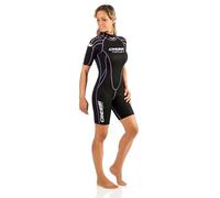 Cressi Tortuga Lady Wetsuit 2.5mm Combinaisons Shorty en Neoprene 2.5 mm High Stretch-Femme, Noir/Lilas, S/2
