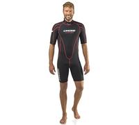 Cressi Tortuga Man Wetsuit 2.5mm Combinaisons Shorty en Neoprene 2.5 mm High Stretch-Homme, Noir/Rouge, XXXL/7