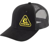 Cressi Trucker Cap Black/Yellow - Casquette Trucker Sportive et Fonctionnelle, avec Panneaux en Maille Respirante et Fermeture arrière en PVC, Noir/Jaune, Taille Unique Unisex