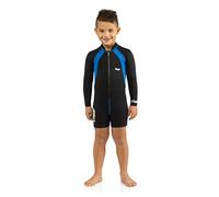 Cressi Unisex Kid Shorty Thermal Wetsuit Neoprene Ultra Stretch 1.5/2mm , Noir/Bleu/Manches Longues, S (2 ans)
