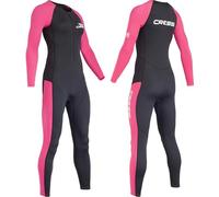 CRESSI Wahoo Lady Monopiece Wetsuit Black/Pink 2mm L/4 - Combinaison Monopièce Femmes en Néoprène Souple et Élasthanne (1,5/2 mm), Parfaite pour Activités Aquatiques, Noir/Rose, L/4