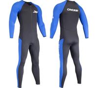 CRESSI Wahoo Man Wetsuit 2mm Combinaison Monopièce en Néoprène Souple et Élasthanne (1,5/2 mm) Men's, Noir/Bleu, XS/1