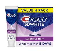 Crest 3D White Luminous Mint Teeth Whitening Toothpaste, 3.7 oz, Pack of 4