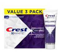 Crest 3D Whitening Lot de 3 dentifrices blanchissants blancs Brilliance Luminous Purple 142 g - Fluor anti-caries - Combat 100% plus de taches de surface - Prévention des taches de surface