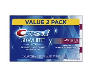 Crest Crest Twin Pack 3D White Luxe Glamorous White Toothpaste, 3.5 Ounce each, 2 Pack