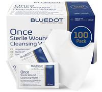 Crest Lot de 10 lingettes nettoyantes salines sans alcool emballées individuellement pour recharge pour kit de premiers secours