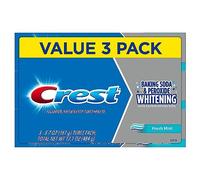Crest Lot de 3 tubes de dentifrice pour protection des caries et du tartre, bicarbonate de soude blanchiment et peroxyde de 161,6 g chacun, 500 ml
