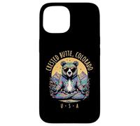 Crested Butte CO Abstrait Ours Chill Zen Yoga Design Coque pour iPhone 15