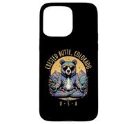 Crested Butte CO Abstrait Ours Chill Zen Yoga Design Coque pour iPhone 15 Pro Max