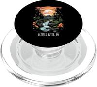 Crested Butte CO USA Scenic Mountain Sunset Style rétro PopSockets PopGrip pour MagSafe