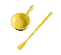 Crested Gecko Food Dish - Reptile Feeder Bowl | PP Mini Meal Cup With Spoon | 3.35x2.17 Inch Plate, Includes 6.3 Inch Feeding Spoon, for Chameleon Lizard Hermit Crab Tarantula Enclosure