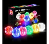Crestgolf Balle de Golf Lumineuse Clignotante, Balle de Golf éclairante Nocturne pour Longue Distance, Six Couleurs pour Votre Choix,6pcs